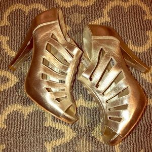 Steve Madden Gold Caged Shoes
